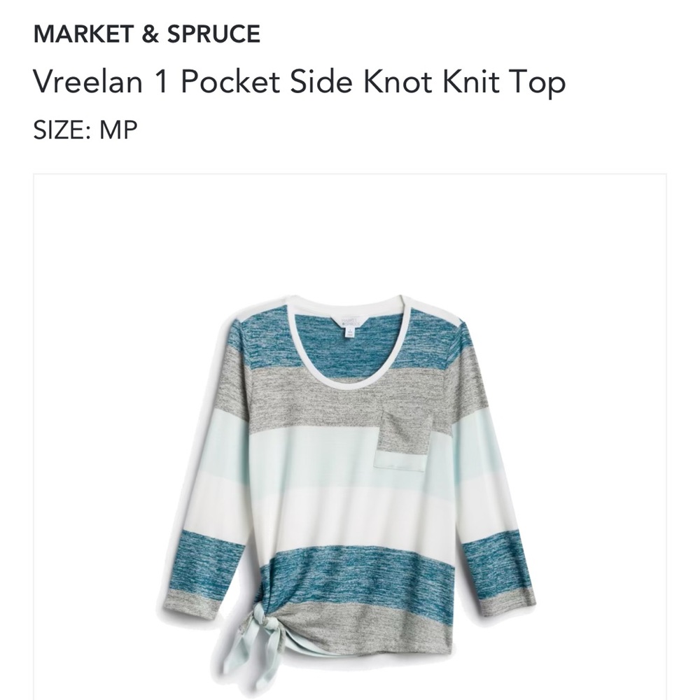 Market & Spruce Vreelan 1 Pocket Side Knot Knit Top